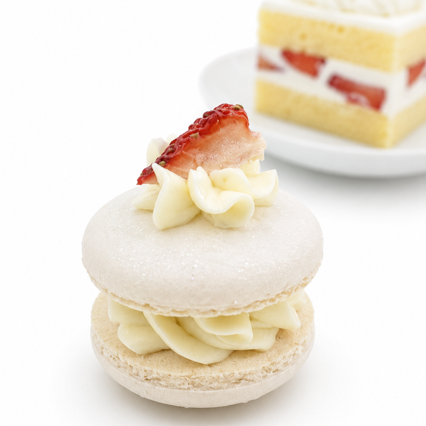 Strawberry Shortcake Macaron