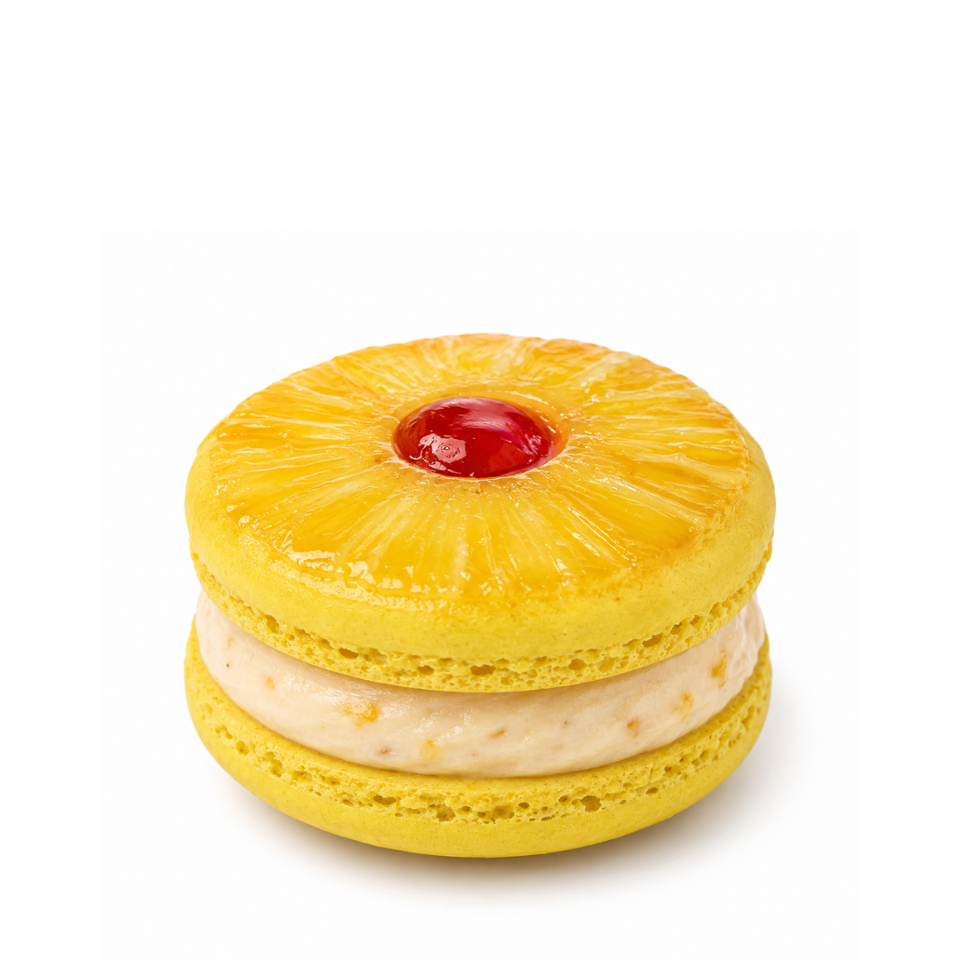 Pineapple Upside Down Cake Macaron