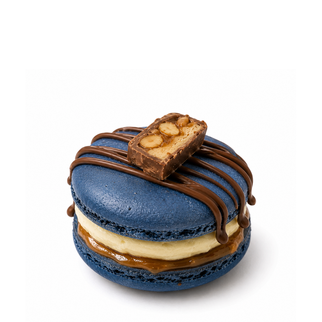 Chocolate, Peanut, Caramel Macaron